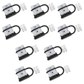 10-Piece Battery Quick Connect Disconnect Connector, 6 AWG, 50Amp Grey Power Connector Plug, 600 V Battery Disconnect Wire Harness Plug Kit with Cover Dust