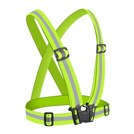 TSHAOUN Reflective Vest, Running Safety Vest, Bicycle Vest, Reflective Safety Vest, Reflective Vest Jogging for Adults Children, Reflectors, Elastic Running Vest (Green)