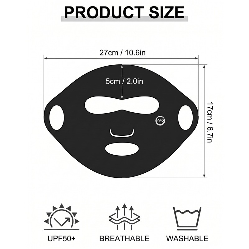 UEAVOID Sun Protection Mask Pack of 2 Black UPF50+ Breathable