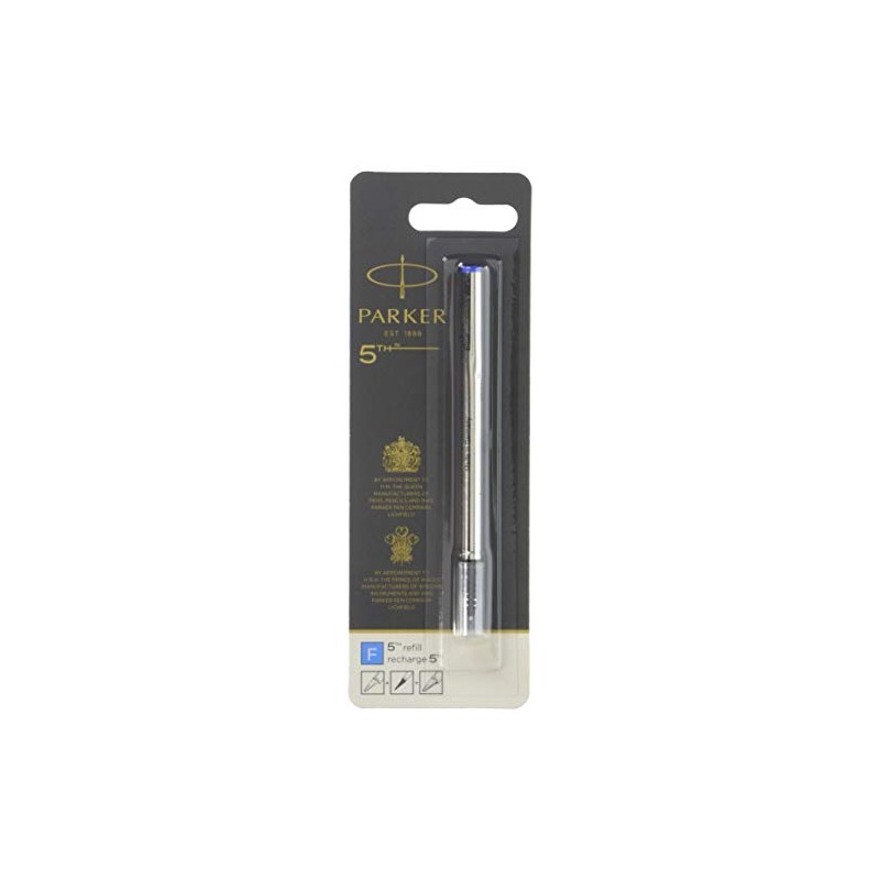 PARKER 1950275 Parker 5th Refill F, Blue, Set of 3,