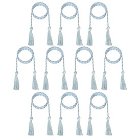 D DODOU 10 Pieces Graduation Cords Polyester Graduation Honor Braided Cords with Sewing Tassels for Bachelor, Master, Doctor 68" Long (Sky Blue White)