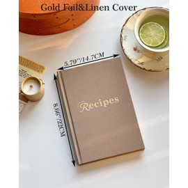 FOUNCY Recipe Journal to Write in Your Own Recipes, Hardcover Blank Recipe Book with Gold Foil and Linen Cover for Writing 150 Recipes, Keepsake Gift for Writing Favorite Recipes