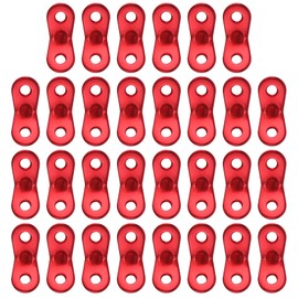 Jubaopen 30PCS Guy Rope Tensioners Aluminum Alloy Cord Adjuster Tensioners Rope for Outdoor Activity（Red）