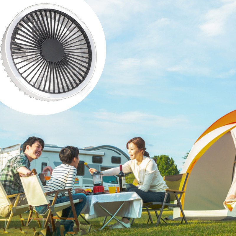 Tripod Desk Fan with Light USB Rechargeable Battery Operated 3
