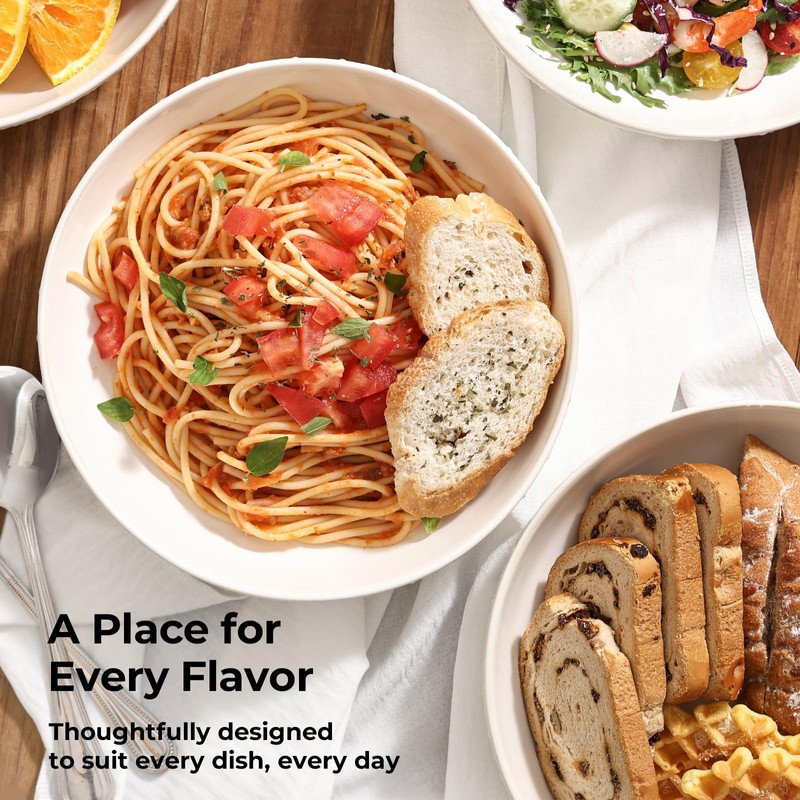 Y YHY 8.5" Pasta Bowls Set of 4, 30 oz