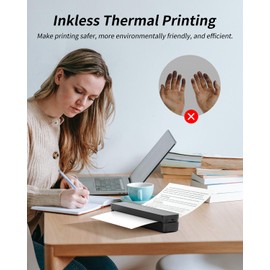 iDPRT Portable Thermal Printer, MT610 Pro Wireless for Travel, 300 DPI Bluetooth Inkless Printer Support 8.5" X 11" US Letter&A4&A5 Thermal Paper for Home, Compatible with iOS, Android, Laptop, Black