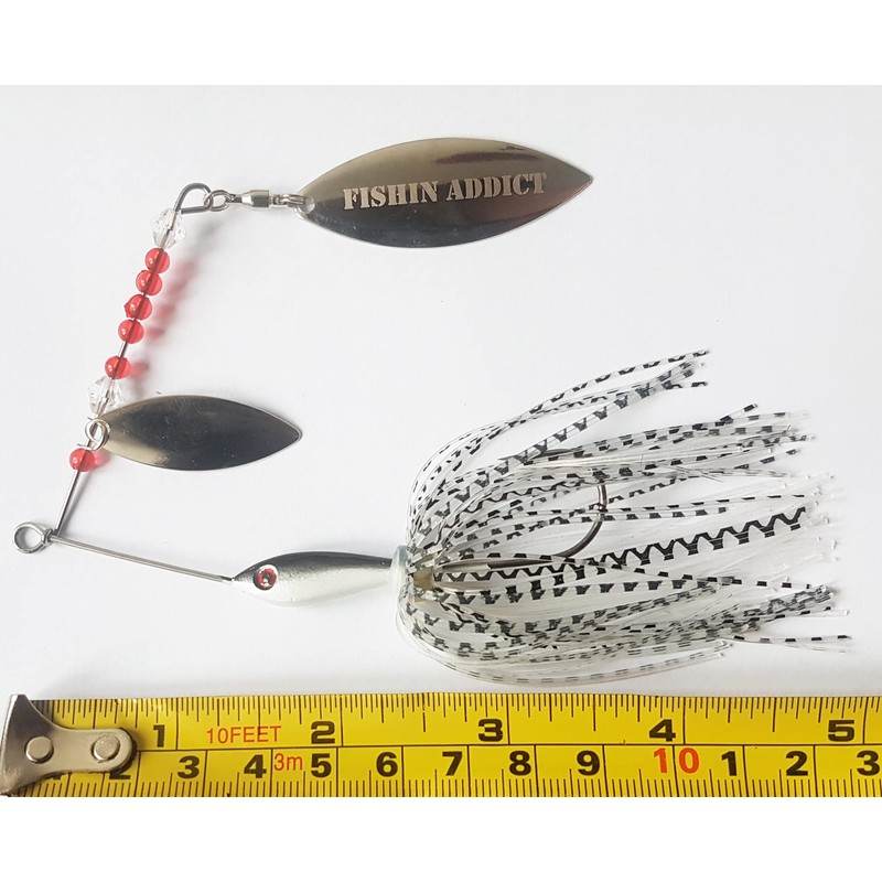 FISHIN ADDICT Spinnerbait Salt N Pepper fishing lure 16g