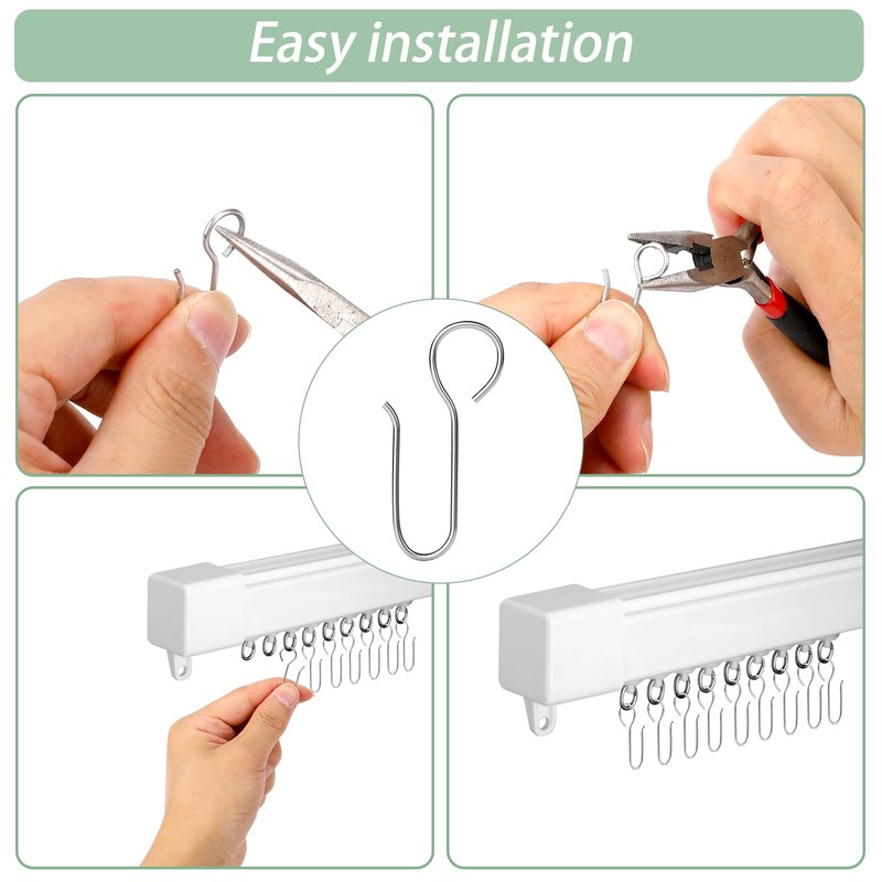 60 pieces curtain hooks, curtain hooks, S hooks, curtain hooks