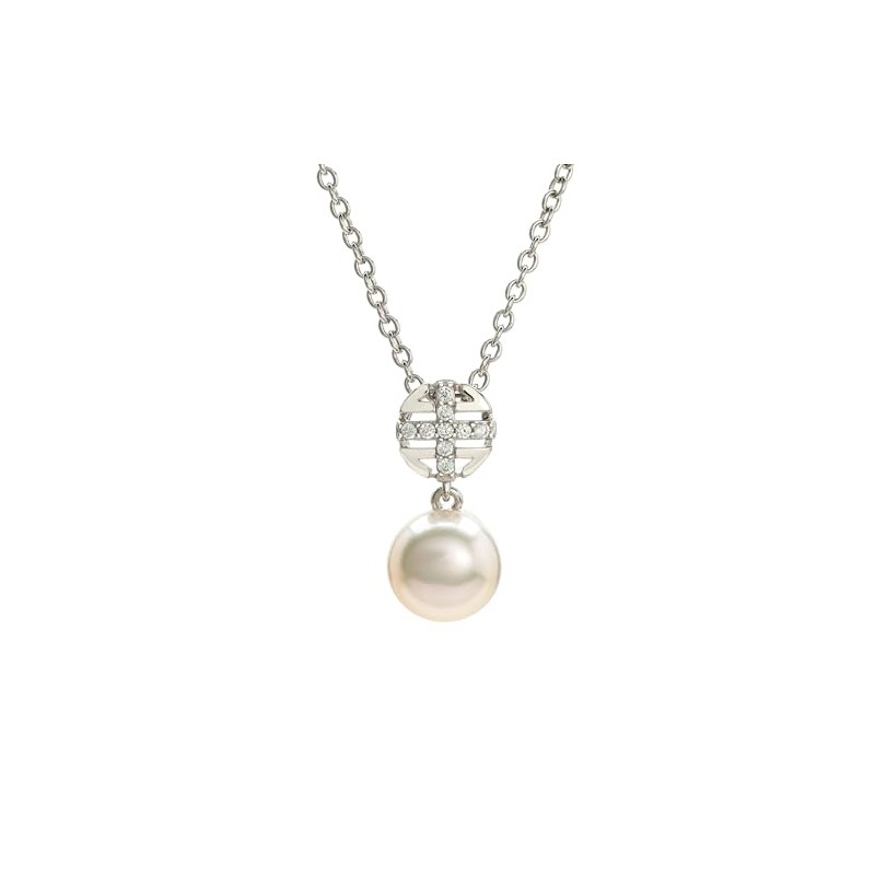 Monteverdi Damen-Halskette Perlenanhänger 45cm 925 Sterling Silber rhodiniert VNAMONJ-NL-0042