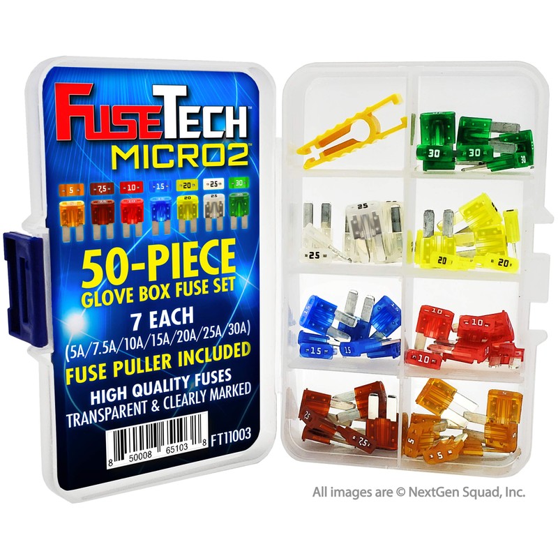 FuseTech Micro2 APT ATR 50 Piece Automotive Car Fuse Assortment