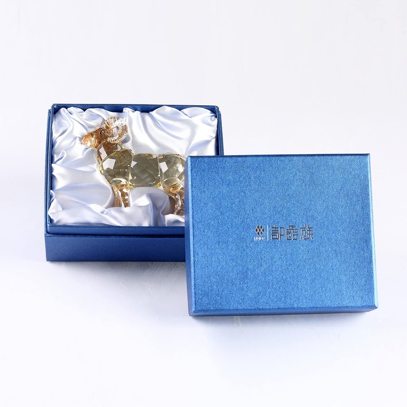 Realistic Animal Crystal Goat Art Figurine Collection Table top Ornament