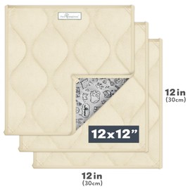 Paw Inspired Guinea Pig Cage Liners Pads | Washable Fleece Bedding for Guinea Pigs, Ferrets, Rabbits, Hamsters, Small Animals | Super Absorbent Pee Pads (Tan, 12X12 (3 Pack))