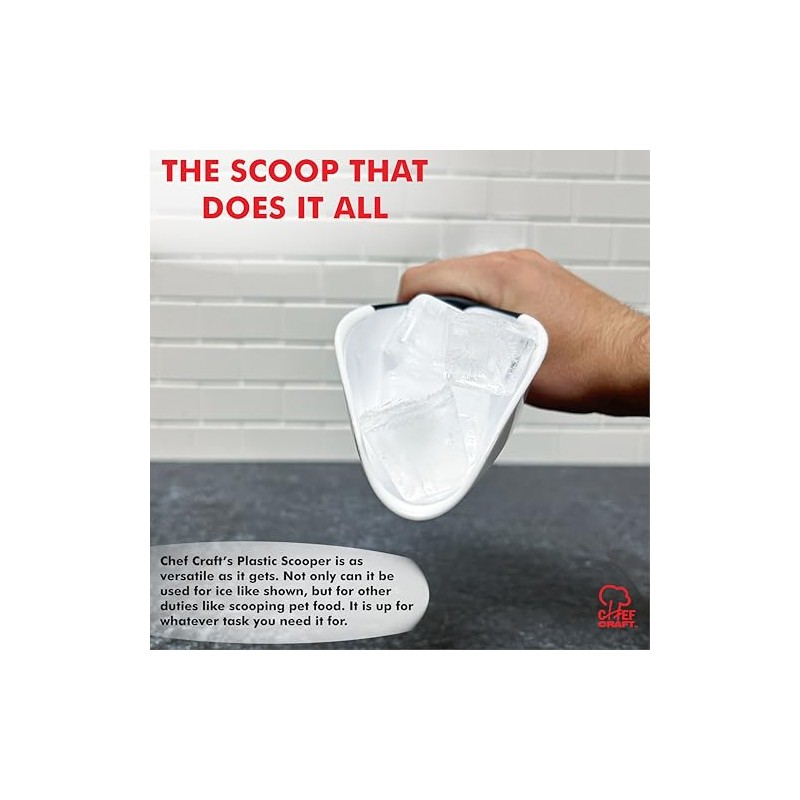 Chef Craft Plastic Scoop, White