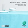 HOMESCAPES Blue Table Cloth, Plain Cotton Tablecloth, Large Rectangular, Handcrafted