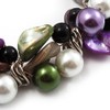 Avalaya Exquisite Faux Pearl & Shell Composite Silver Tone Link