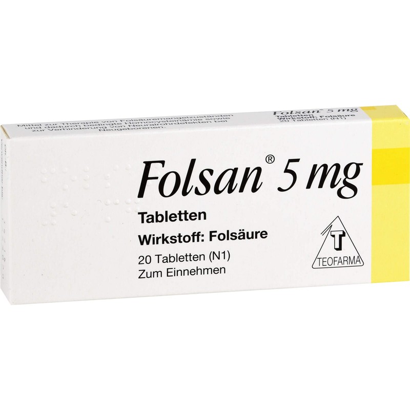 FOLSAN 5 mg tablets, pack of 20