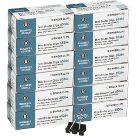 Business Source Fold-Back Binder Clips, Mini (65364BX)