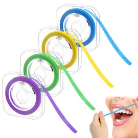 4 Volumes Tooth Sandpaper (4 mm x 6 m) - Dental Polishing Strips for Interdental Spaces, Tooth Polishing Strips - Deep Cleaning for Oral Hygiene - Travel-friendly (Purple, Blue, Yellow, Green)