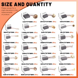 Tanstic 40Pcs Electric Motor Carbon Brushes 10 Different Sizes Carbon Brushes for Replacement Repair Power Tool Part