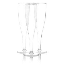 Party Essentials One Piece 5 oz. Plastic Champagne Flutes, Clear (Pack of 100)