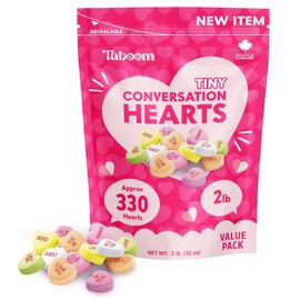 Valentine's Day Tiny Conversation Hearts Candy Bulk Pack - 2 Pound Hard & Crunchy Valentine's Candy Heart Shapes In Resealable Bag For Candy Buffets, Candy Exchange, Snacks & Treats