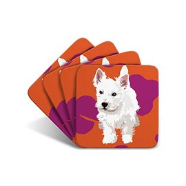 Westie Puppy - Set of 4 Coasters - Leslie Gerry Animal Gifts