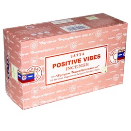 Satya Nag Champa Incense Sticks | x12 pack | with 2 Booghe incense sticks holder (Positive Vibes)