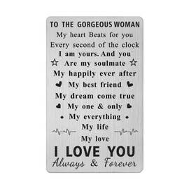 Wife Birthday Wallet Card Gifts - I Love You Gifts for Her, Wife Romantic Birthday Engraved Card Gifts
