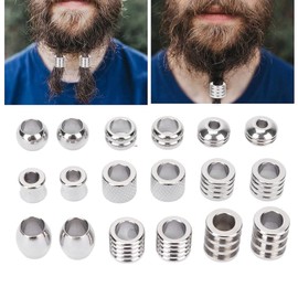 Chazcool Viking Beard and Hair Beads for Men - 18pcs Stainless Steel Ties and Beard Beads
