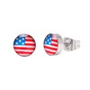 Stainless Steel American Flag Earrings Studs, United States