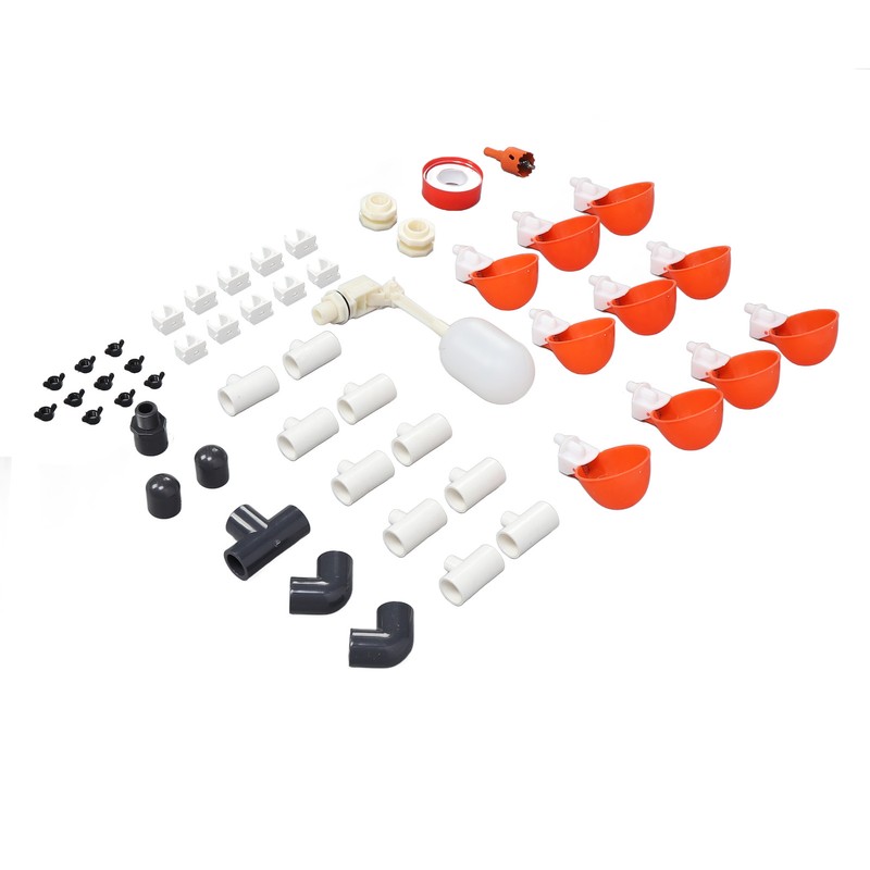 Pipeline Automatic Chicken Waterer Poultry Waterer Dispenser Water Feeder Kit