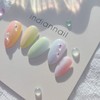 Rainbow handmade nail tips rainbow gradient nails - Amod Short