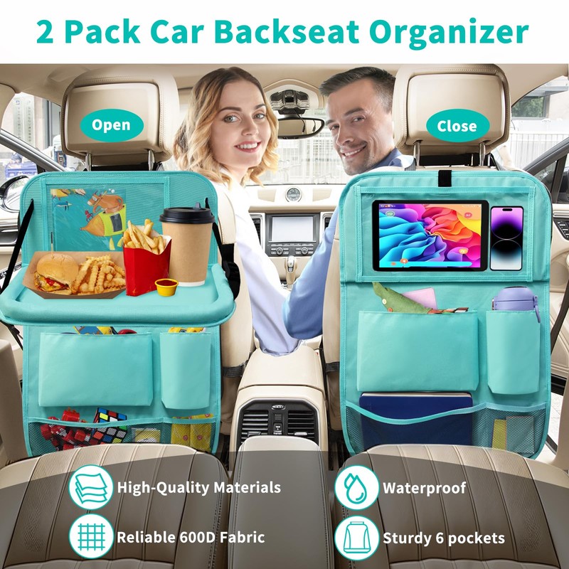 Etre Jeune Backseat Car Organizer with Tablet Holder, 6 Storage