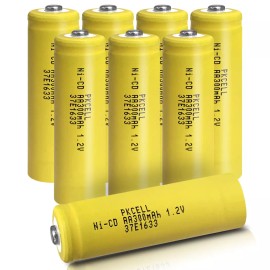 PKCELL 8pc 1.2v 300mAh Rechargeable Battery NiCD AA Batteries for Solar Lights Outdoor