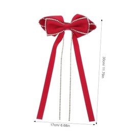 BESPORTBLE Bow Hair Clip for Women Cute Spring Clip with Rhinestone Stylish Hair Accessory for Weddings Daily Use Durable Design