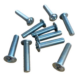 10 x M6 Flat Head Bolt/Screws for Kitchens, Bathrooms, Furniture etc. - 28mm Long