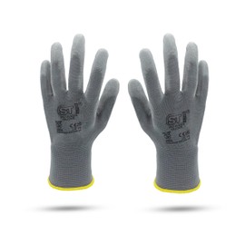 Work Gloves, PU coated Safety Nitrile Nylon Gloves, Secure Grip on Palm & Fingers Gardening Building Mechanic Gloves, Suitable for General Duty Work, Protective Hand Glove (Pack of 24 Pair-Medium)