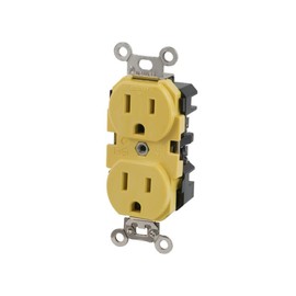 Marinco 5262CRR Receptacle, 15A 125V, Yellow