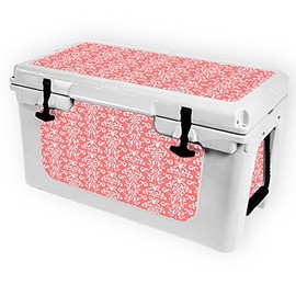 MightySkins (Cooler Not Included) Skin Compatible with RTIC 45 Cooler (2017 Model) - Coral Damask | Protective, Durable, and Unique Vinyl Decal wrap Cover | Easy to Apply | Made in The USA