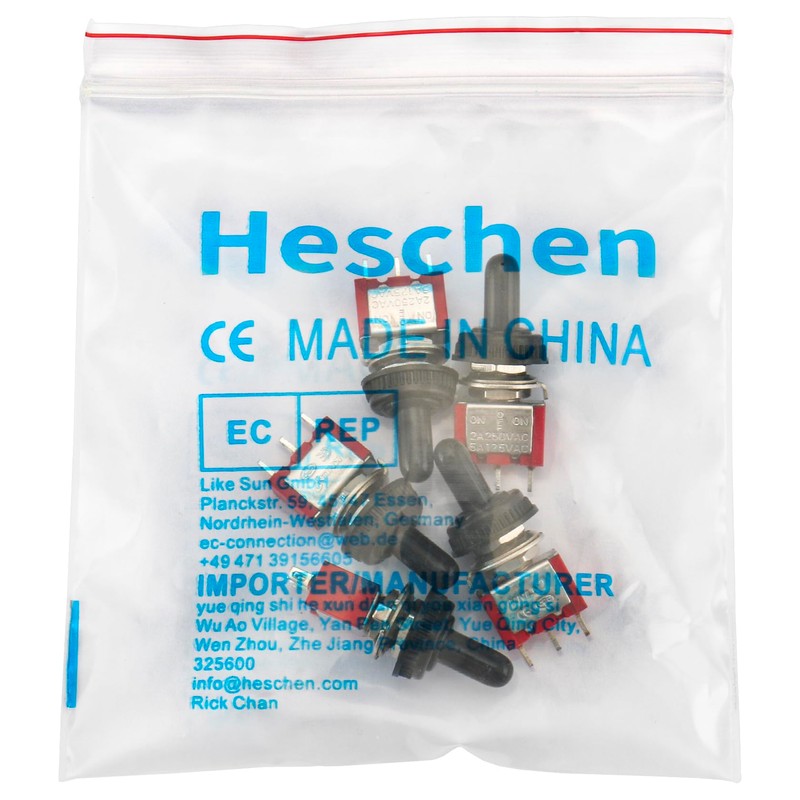 Heschen 5pcs MTS-123 (ON) OFF(ON) SPDT 3 Pin 2A 250V