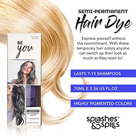 splashes & spills Tinte Semipermanente Silver Fox para El Cabello - Vibrantes Tubos de 2.36Oz. Color Temporal para Cabello - Sin Amoníaco y Peróxido -