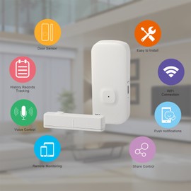 WIFI Door Sensor Tuya APP Control Door Window Opening Security Alarm Sensor Magnetic Switch Wireless Detector Compatible with Alexa  Home IFTTT