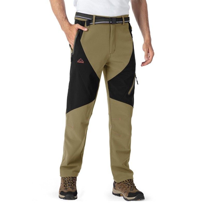 YSENTO Men's Fleece Lined Ski Snow Pants Winter Waterproof Softshell
