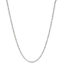 Verona Jewelers Sterling Silver Diamond Cut 2MM Sparkle Chain Necklace Criss cross Necklace- Shiny Necklace Sparkling Chain Sterling Silver Necklace (20)
