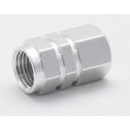 5x Valve Caps Aluminium Hexagonal Square Hexagonal Colour: Silver Chrome Valve Cap with Seal Aluminium VSE