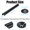 Black Radiator Pipe Covers & Sleeves, 6 Pack 200mm x