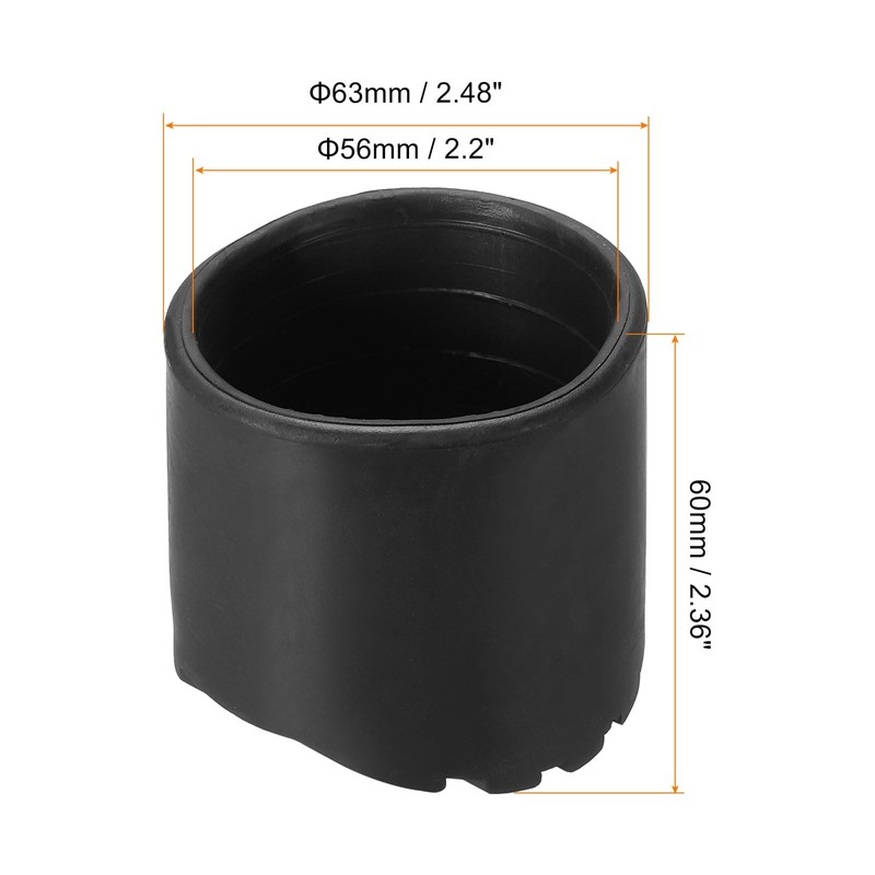 PATIKIL Ladder Non Slip Feet 2.2"/56mm, 2Pcs Rubber Round Foot