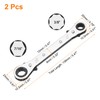 sourcing map 2pcs Double Box End Reversible Ratcheting Wrench 3/8"