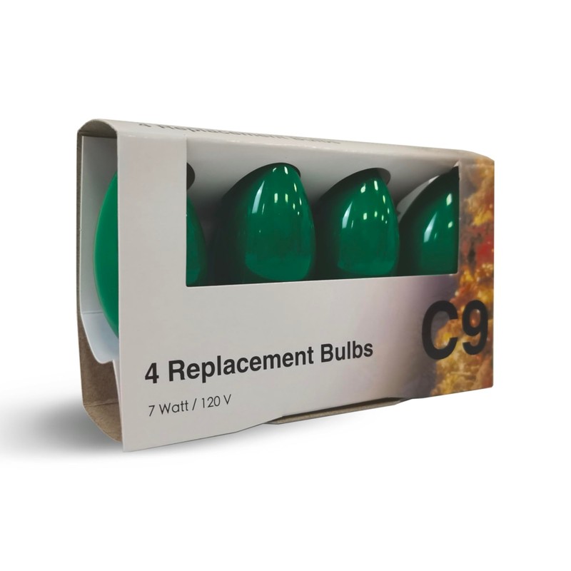 Brite Star 4Ct C9 Replacement Bulbs,Green
