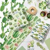 Cactus Wrapping Paper Set - 12 Sheets Watercolor Cactus Gift